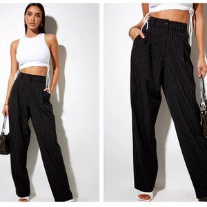 ISO Motel Sakila Trouser In Pinstripe Black